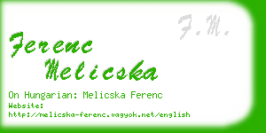 ferenc melicska business card